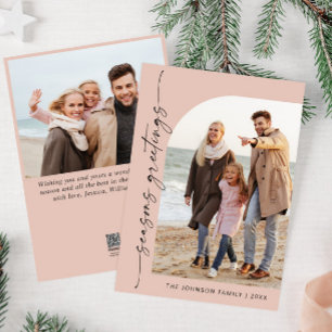 Cartes Pour Fêtes Annuelles Simplement élégant Stylish 2 PHOTO Noël Salutation