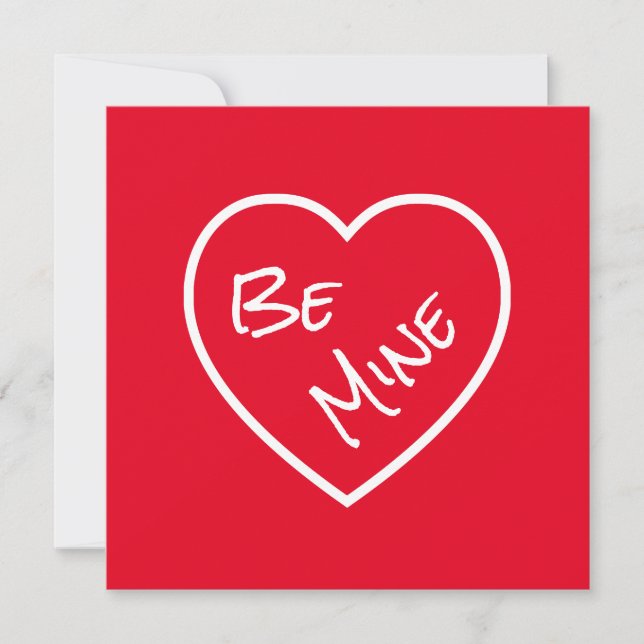 Cartes Pour Fêtes Annuelles Simplicity Be Mine Rouge & Blanc Saint Valentin (Devant)