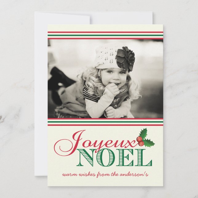 Cartes Pour Fêtes Annuelles Simplicity "Joyeux Noel" Holiday Photo Card (Devant)