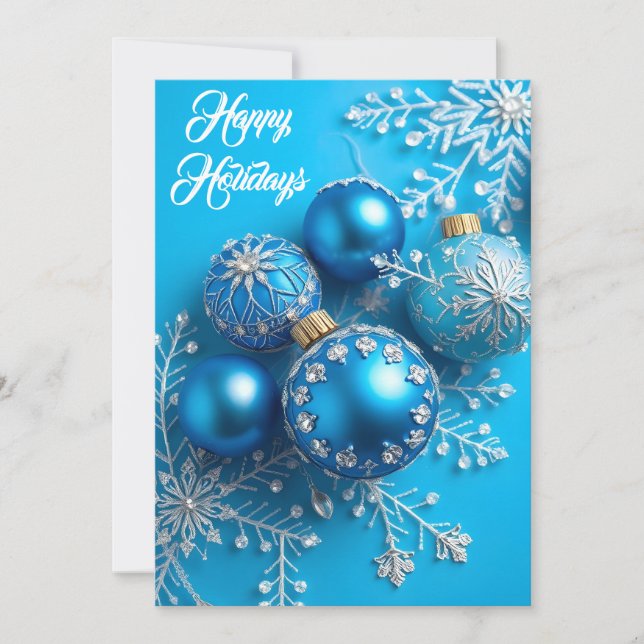 Cartes Pour Fêtes Annuelles Simply Enspired Rhinestone Blue Ornament (Devant)