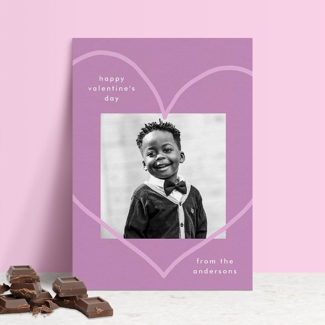 Cartes Pour Fêtes Annuelles Simply Love Purple Heart Photo Saint-Valentin (Créateur téléchargé)