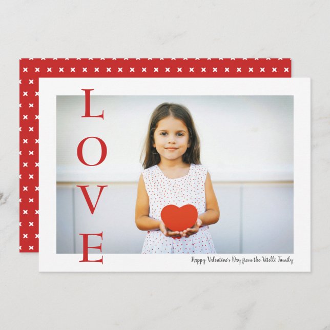 Cartes Pour Fêtes Annuelles Simply Love Valentine's Day Photo Flat Card (Devant / Derrière)