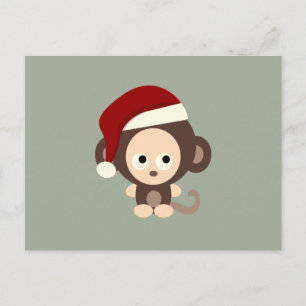 Cartes Pour Fêtes Annuelles Singe de Noël