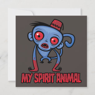 Cartes Pour Fêtes Annuelles Singe Zombie est mon animal spirituel