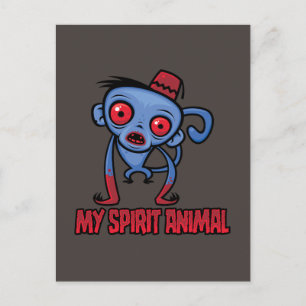 Cartes Pour Fêtes Annuelles Singe Zombie est mon animal spirituel