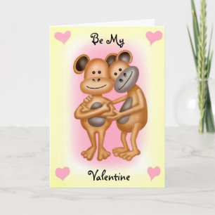 Cartes Pour Fêtes Annuelles Singes Cheveux En Amour