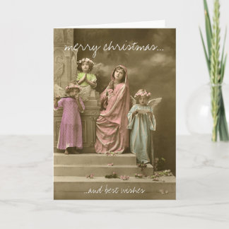 Cartes Pour Fêtes Annuelles Singing angel vintage christmas greeting card