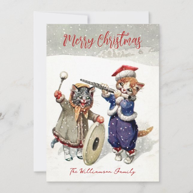 Cartes Pour Fêtes Annuelles Singing Cats Jolly Whishes Christmas Holiday Card (Devant)