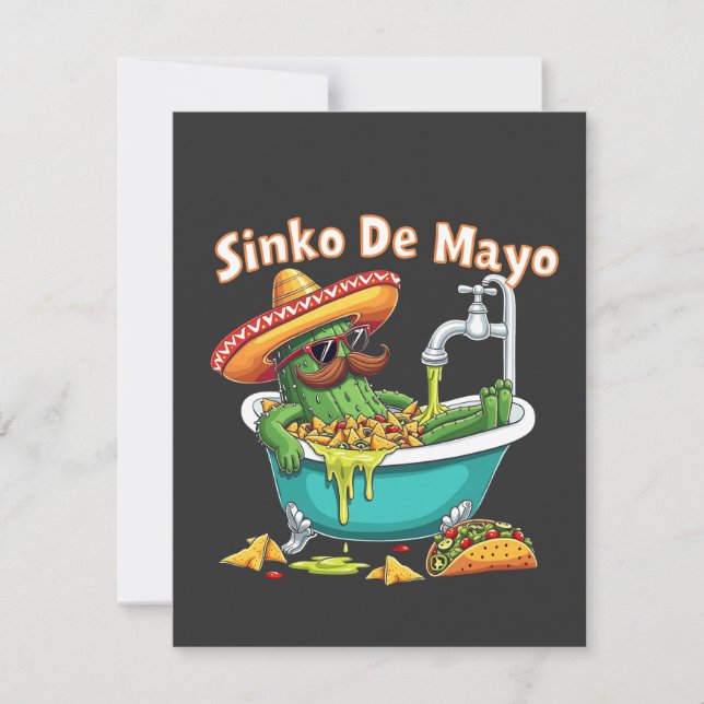 Cartes Pour Fêtes Annuelles Sinko de Mayo"Funny Cinco de Mayo Cactus (Devant)