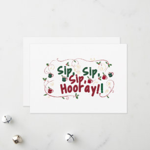 Cartes Pour Fêtes Annuelles Sip, Sip, Hourra!, Conception de rassemblement de 