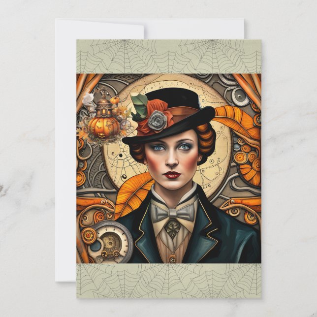 Cartes Pour Fêtes Annuelles Siren Steampunk d'Halloween (Devant)
