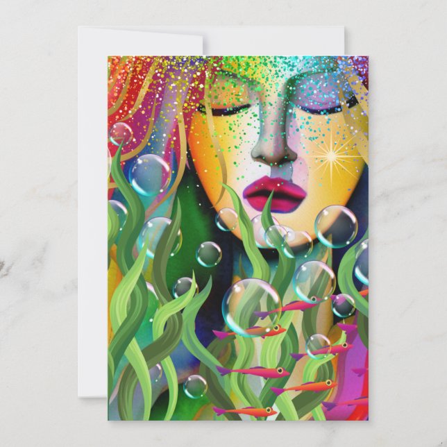 Cartes Pour Fêtes Annuelles Sirène magique (Devant)