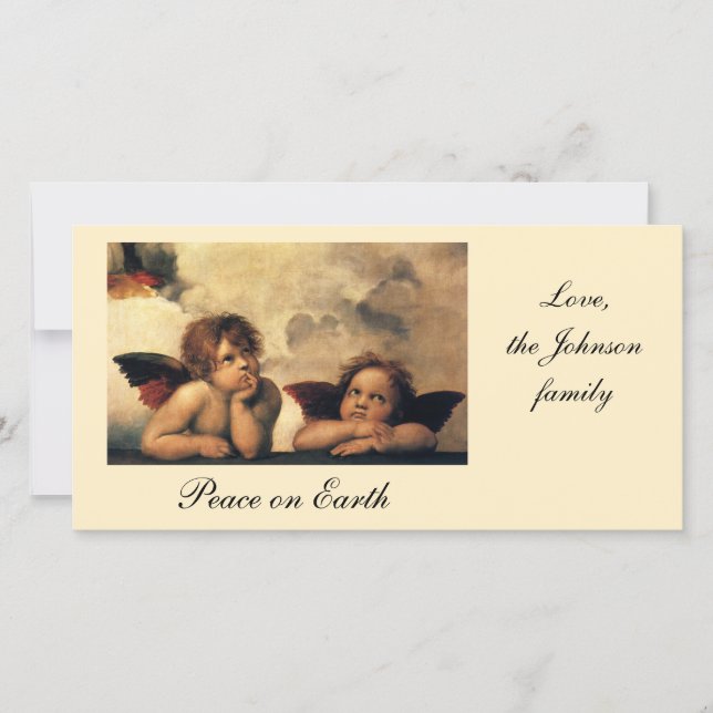 Cartes Pour Fêtes Annuelles Sistine Madonna Angels par Raphael Sanzio (Devant)