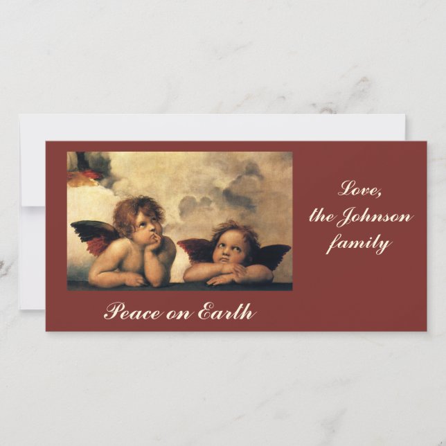Cartes Pour Fêtes Annuelles Sistine Madonna Angels par Raphael Sanzio (Devant)