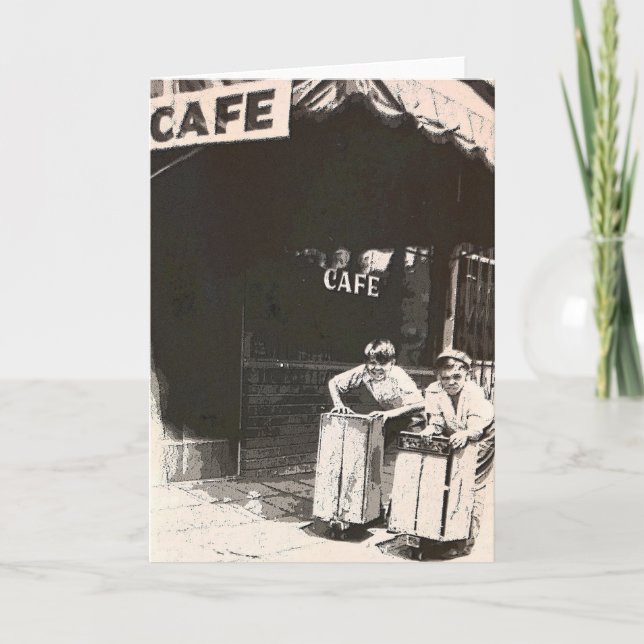 Cartes Pour Fêtes Annuelles Skateboard Friends 1931 - Box Cart Boys (Devant)