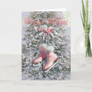 Cartes Pour Fêtes Annuelles SKATES GLACES en ROSE par SHARON SHARPE