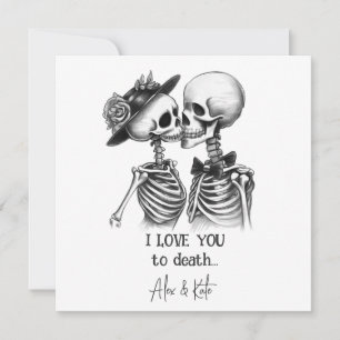 Cartes Pour Fêtes Annuelles Skeleton Couple
