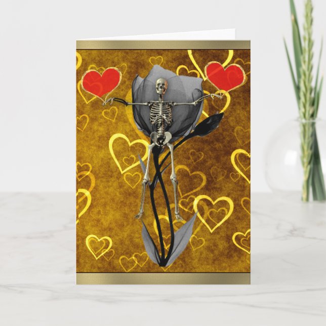 Cartes Pour Fêtes Annuelles Skeleton Love Valentine (Devant)