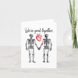 Cartes Pour Fêtes Annuelles Skeletons tenant la main Valentine