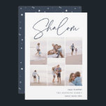 Cartes Pour Fêtes Annuelles Sketched Shalom 6 Photo Collage Hanoukka<br><div class="desc">Partagez de la joie avec ces cartes de fin de année Hanoukka modernes avec 6 de vos photos préférées dans une grille de montage. "Shalom" apparaît en haut dans le script cursif esquissé à la main décontractée. Personnalisez avec votre salutation de vacances, nom de famille et l'année en bas à...</div>