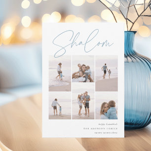 Cartes Pour Fêtes Annuelles Sketched Shalom 6 Photo Collage Hanoukka