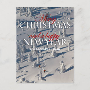 Cartes Pour Fêtes Annuelles Ski à travers les fantômes des neiges