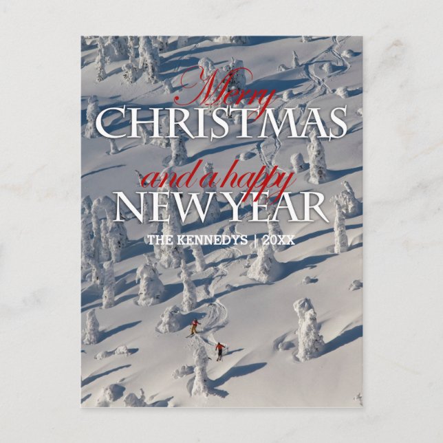 Cartes Pour Fêtes Annuelles Ski à travers les fantômes des neiges (Devant)