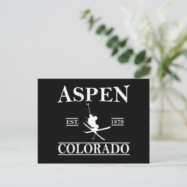 Cartes Pour Fêtes Annuelles Ski d'Aspen Colorado (Debout devant)