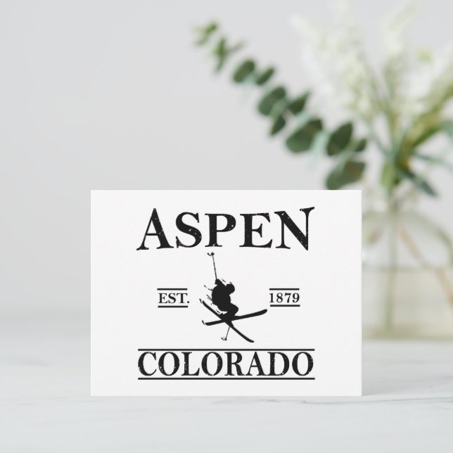 Cartes Pour Fêtes Annuelles Ski d'Aspen Colorado (Debout devant)