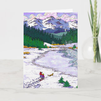 Cartes Pour Fêtes Annuelles Ski De Neige