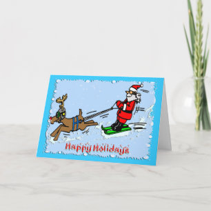 Cartes Pour Fêtes Annuelles Ski de Père Noël