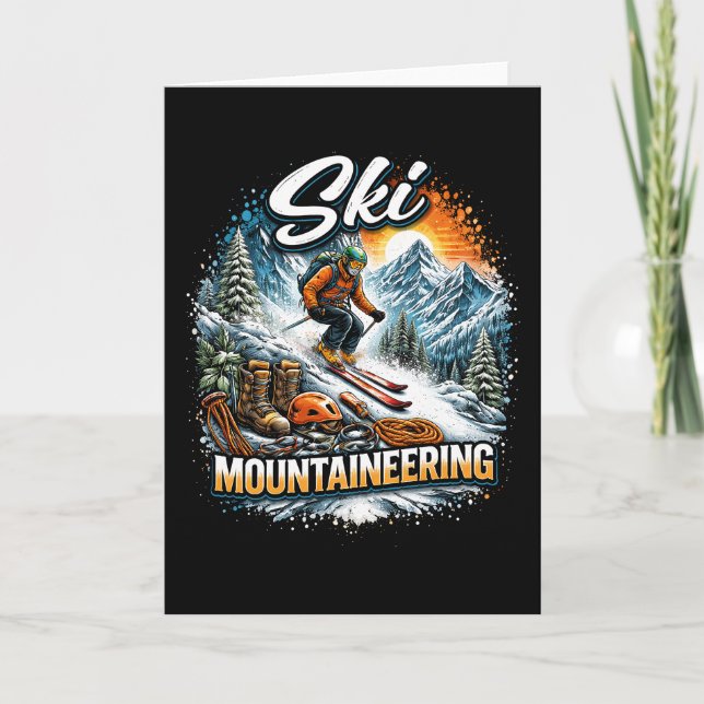 Cartes Pour Fêtes Annuelles Ski Mountaineering (Devant)