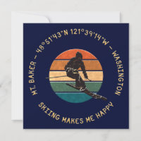 Ski Mt. Baker, Washington - Man Skier, Texte Jaune