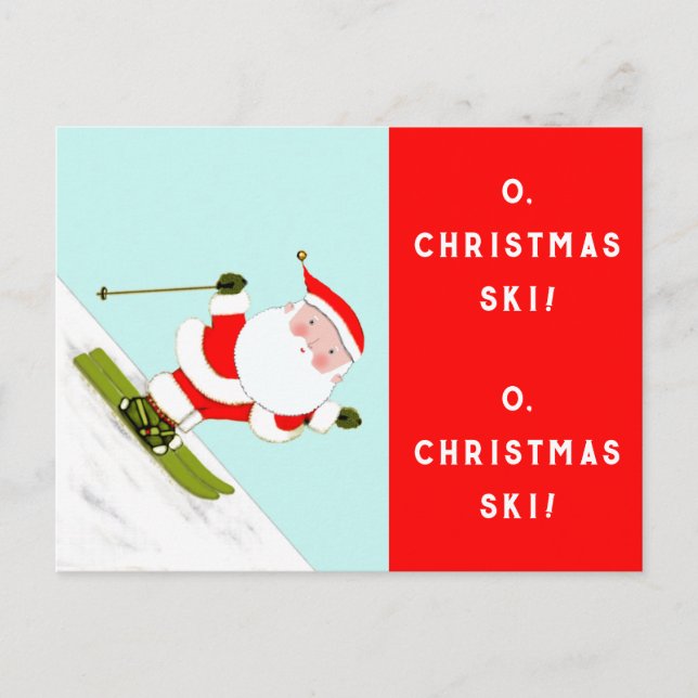 Cartes Pour Fêtes Annuelles Ski Neige Ski (Devant)
