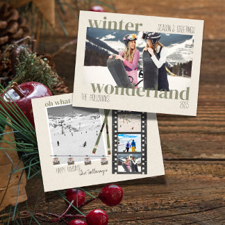 Cartes Pour Fêtes Annuelles Ski Theme Winter Wonderland Christmas Photo 