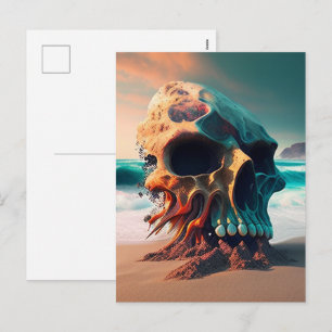Cartes Pour Fêtes Annuelles Skull on the beach