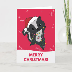 Cartes Pour Fêtes Annuelles Skunk Christmas Skunks Winter Animaux Holiday Card