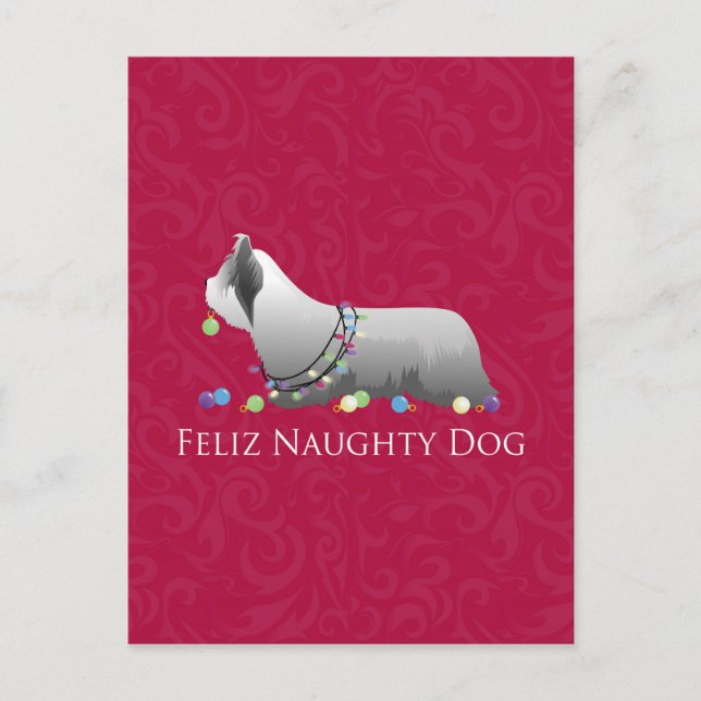 Cartes Pour Fêtes Annuelles Skye Terrier Joyeux Noël Design (Devant)