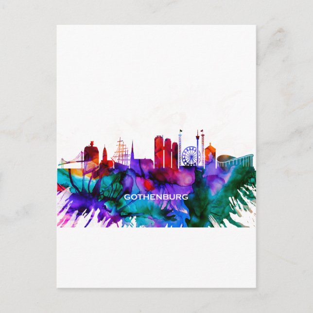 Cartes Pour Fêtes Annuelles Skyline de Göteborg (Devant)