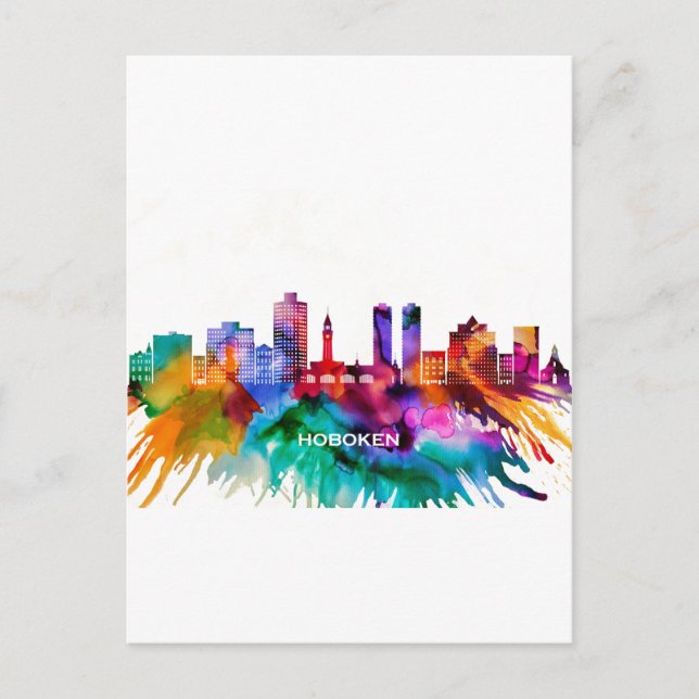 Cartes Pour Fêtes Annuelles Skyline de Hoboken (Devant)