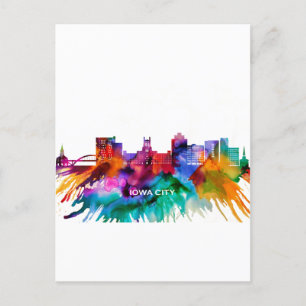 Cartes Pour Fêtes Annuelles Skyline de Iowa