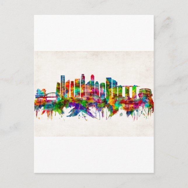 Cartes Pour Fêtes Annuelles Skyline de Singapour (Devant)