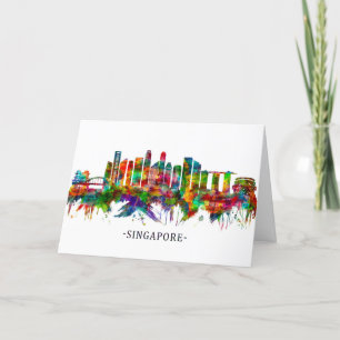 Cartes Pour Fêtes Annuelles Skyline de Singapour