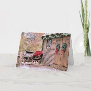 Cartes Pour Fêtes Annuelles Sleigh antique