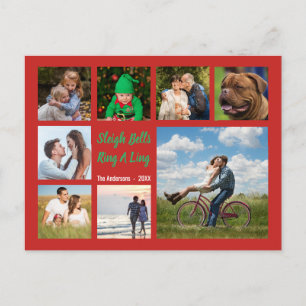 Cartes Pour Fêtes Annuelles Sleigh Bells Ring 8 Family Photo Collage