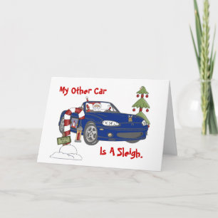 Cartes Pour Fêtes Annuelles Sleigh bleu de Père Noël