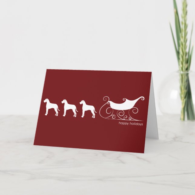 Cartes Pour Fêtes Annuelles Sleigh de DaneDeer et de Père Noël (Devant)