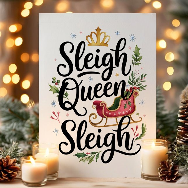 Cartes Pour Fêtes Annuelles Sleigh Queen Sleigh Drôle Noël (Créateur téléchargé)