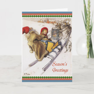 Cartes Pour Fêtes Annuelles Sleigh Ride de Noël Vintage