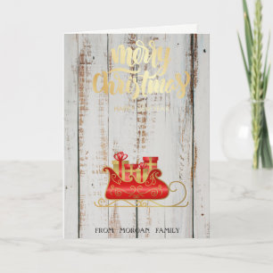 Cartes Pour Fêtes Annuelles Sleigh Wood Joyeux Noël